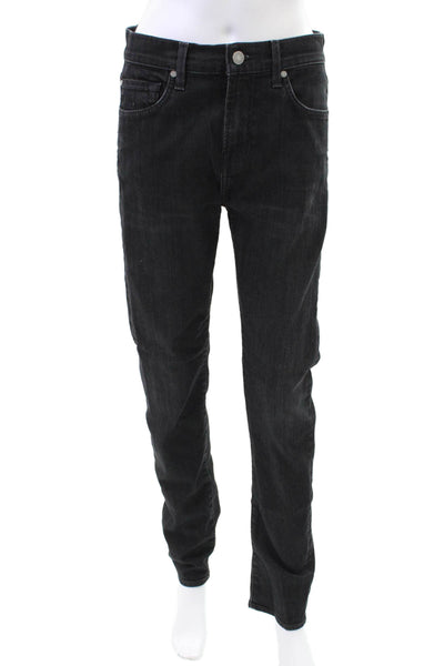 7 For All Mankind Womens Cotton Paxtyn Straight Leg Denim Jeans Black Size 30