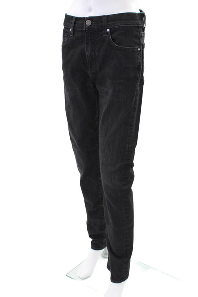 7 For All Mankind Womens Cotton Paxtyn Straight Leg Denim Jeans Black Size 30