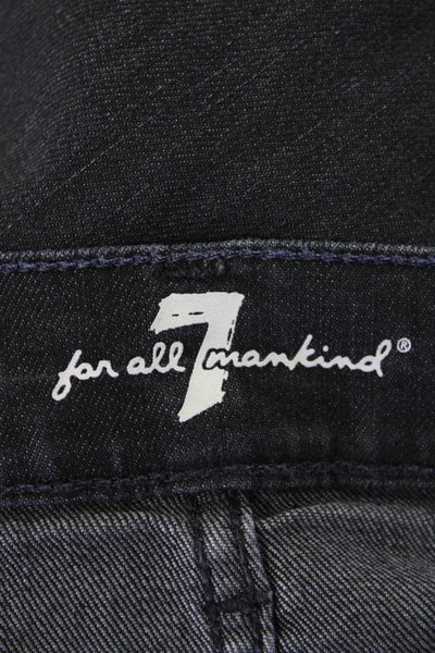 7 For All Mankind Womens Cotton Paxtyn Straight Leg Denim Jeans Black Size 30