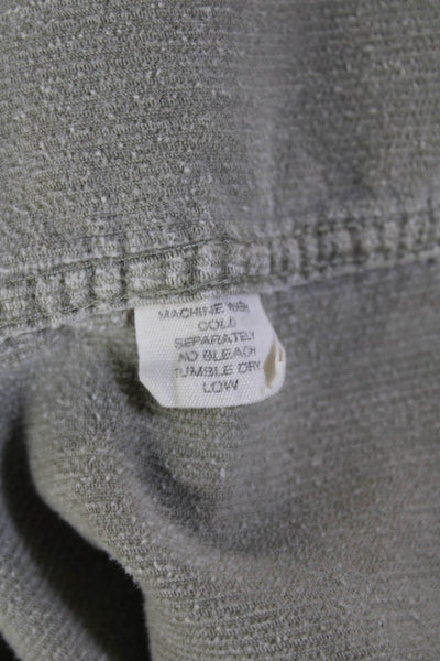 J Crew Womens Cotton Collared Corduroy Button Down Shirt Green Size M