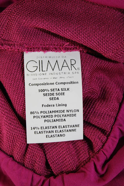 Giambattista Valli Womens Scoop Neck Ruffled Tiered Silk Knit Dress Pink IT 40