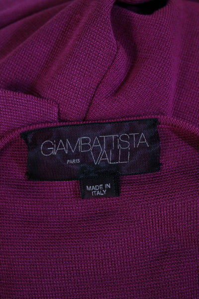 Giambattista Valli Womens Scoop Neck Ruffled Tiered Silk Knit Dress Pink IT 40