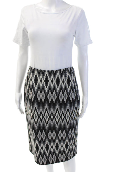Michael Kors Womens Side Zip Abstract Vintage Pencil Skirt Gray Wool Size 4