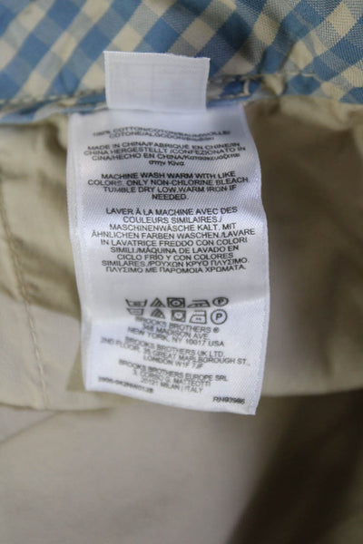 Brooks Brothers Mens Zipper Fly Pleated Chino Shorts Brown Cotton Size 42