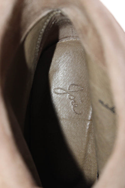 Joie Womens Suede Pointed Toe Ankle Strap Boots Beige Size 38 8