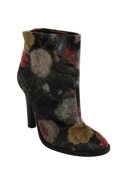 Joie Womens Floral Print Round Toe Zip Up Ankle Boots Multicolor Size 38 8