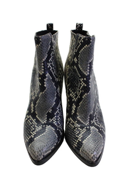 Marc Fisher LTD. Womens Leather Animal Print Ankle Boots Black Size 8M