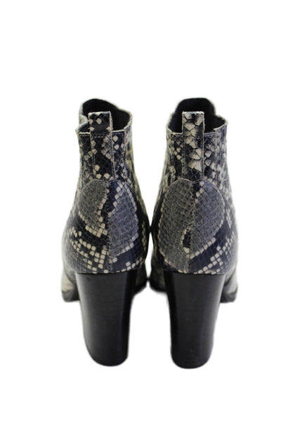 Marc Fisher LTD. Womens Leather Animal Print Ankle Boots Black Size 8M