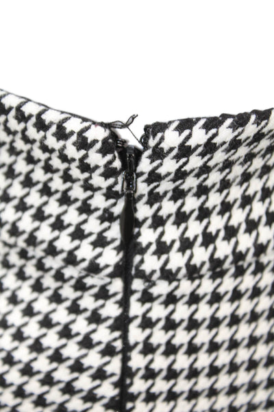 Toccin Womens Houndstooth Print Side Zippered Tapered Leg Pants Black Size 2
