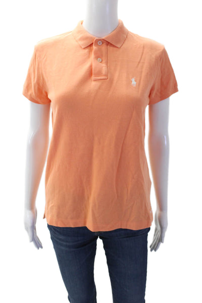 Ralph Lauren Womens Collar Short Sleeve Classic Fit Polo Shirt Orange Size S