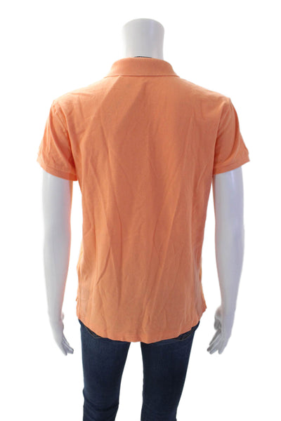Ralph Lauren Womens Collar Short Sleeve Classic Fit Polo Shirt Orange Size S