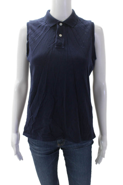 Ralph Lauren Golf Womens Classic Golf Fit Sleeveless Polo Shirt Blue Size M