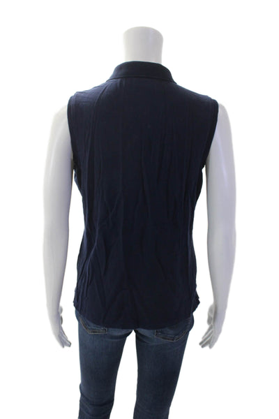 Ralph Lauren Golf Womens Classic Golf Fit Sleeveless Polo Shirt Blue Size M