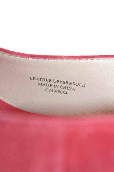 Bettye Muller Womens Suede Leather Peep Toe Ankle Tie Wedge Heels Pink Size 8