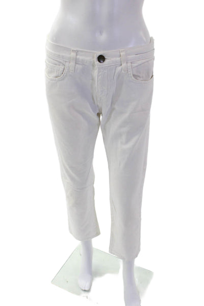 Current/Elliott Womens Straight Jeans White Size 25