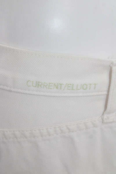 Current/Elliott Womens Straight Jeans White Size 25
