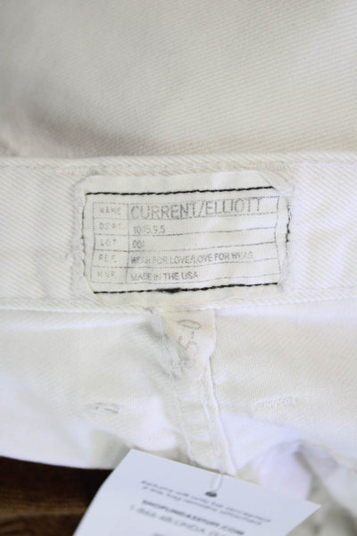 Current/Elliott Womens Straight Jeans White Size 25