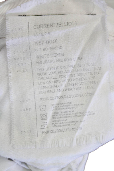 Current/Elliott Womens Straight Jeans White Size 25
