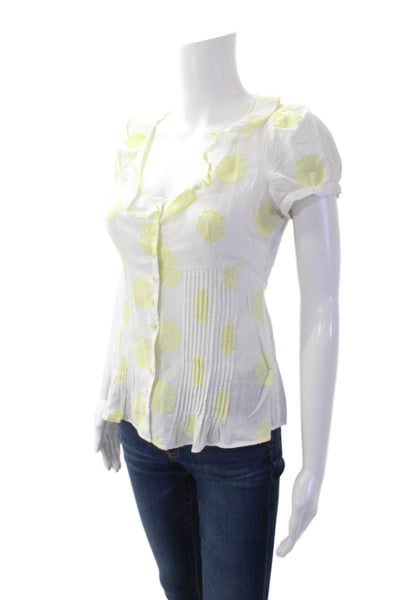 Odille Anthropologie Womens Button-Down Top White Size 2