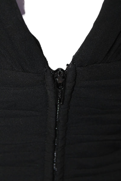 Kay Unger Womens Silk V Neck Cropped Sleeveless Tank Top Black Size 8