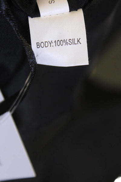 Kay Unger Womens Silk V Neck Cropped Sleeveless Tank Top Black Size 8
