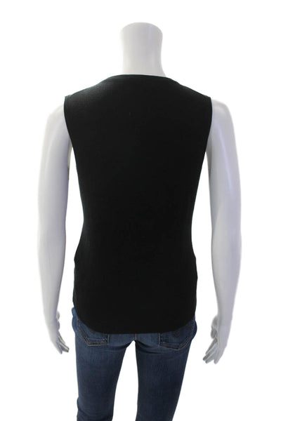 Apostrophe Womens Jeweled Shell Sweater Black Wool Size Medium