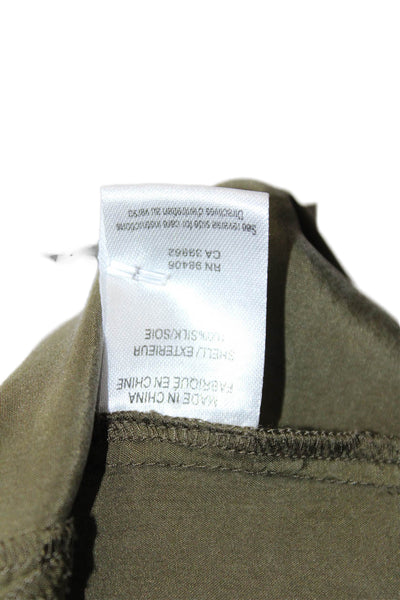 Theory Womens Silk Sleeveless Knee Length Shirt Dress Green Size 8