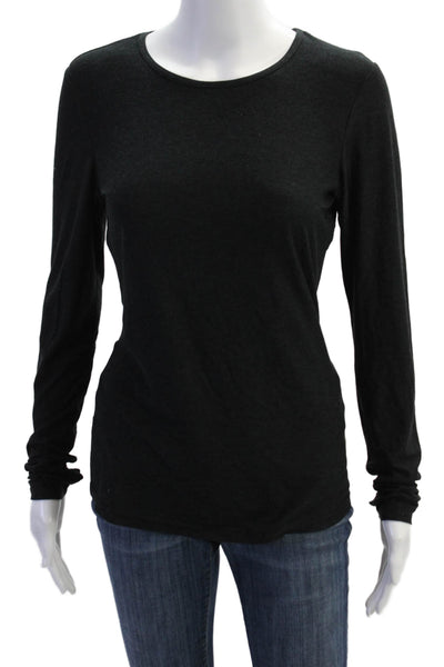Beyond Yoga Womens Long Sleeve Crew Neck Basic Top Solid Black Size M