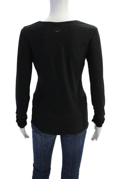 Beyond Yoga Womens Long Sleeve Crew Neck Basic Top Solid Black Size M