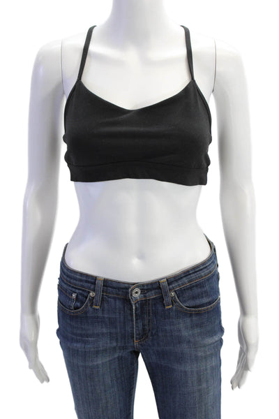 Lululemon Womens Spaghetti Strap Racerback Sports Bra Solid Black Size S