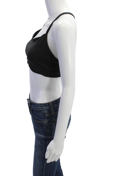 Lululemon Womens Spaghetti Strap Racerback Sports Bra Solid Black Size S