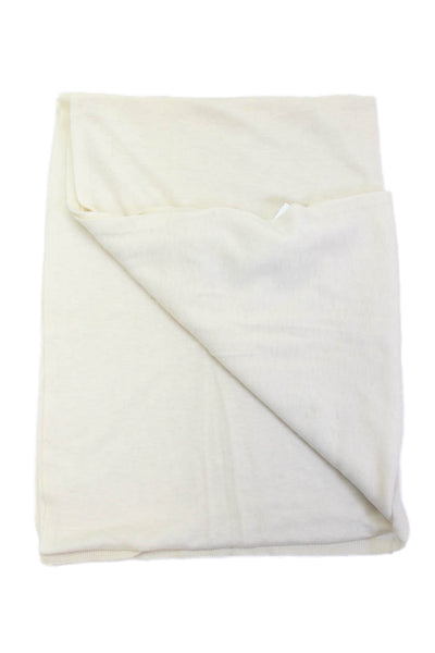 Magaschoni Womens Knitted Ribbed Edge Detail Wide Scarf Beige Size 72" x 28"
