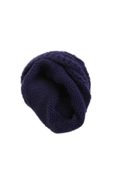 Lululemon Womens Knitted Fold Over Detail Fingerless Gloves Blue One Size