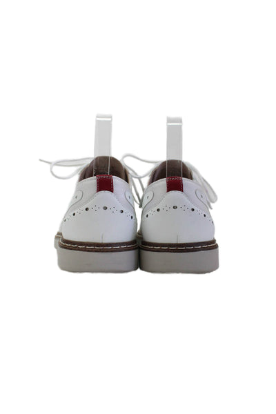 Stacy Adams Mens Textured Lace-Up Tied Round Toe Loafers White Size 8
