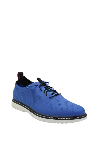 Stacy Adams Mens Leather Textured Mesh Lace-Up Tied Casual Shoes Blue Size 8