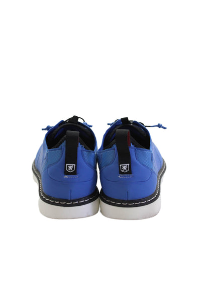 Stacy Adams Mens Leather Textured Mesh Lace-Up Tied Casual Shoes Blue Size 8