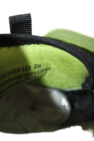 Stacy Adams Mens Leather Mesh Textured Lace-Up Tied Loafers Lime Green Size 8