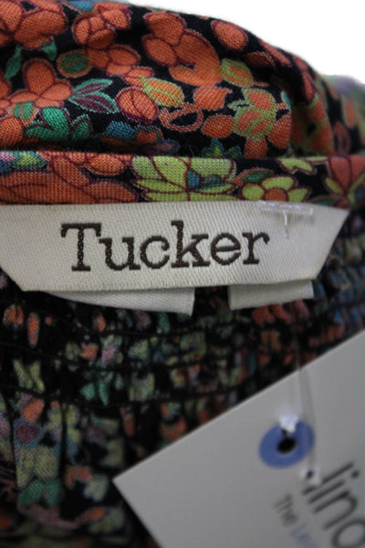 Tucker Womens Floral Print V-Neck 3/4 Sleeve Blouse Top Multicolor Size P