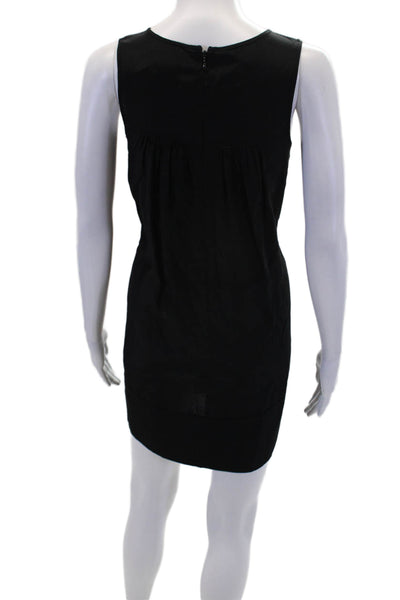 Ella Moss Womens Floral Eyelet Crew Neck Sleeveless A-Line Dress Black Size XS