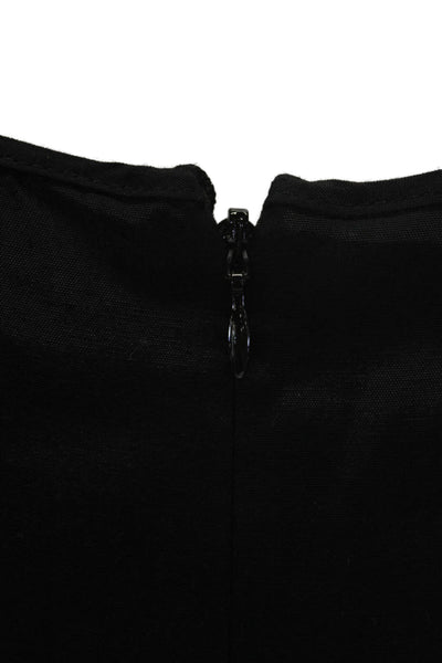 Ella Moss Womens Floral Eyelet Crew Neck Sleeveless A-Line Dress Black Size XS