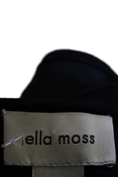 Ella Moss Womens Floral Eyelet Crew Neck Sleeveless A-Line Dress Black Size XS