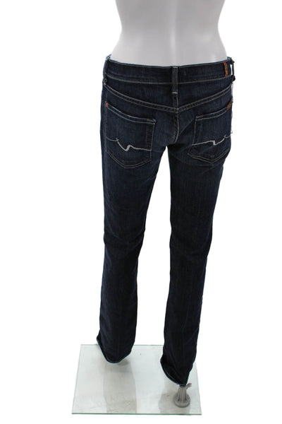 7 For All Mankind Womens High Rise Dark Wash Straight Leg Jeans Blue Size 27