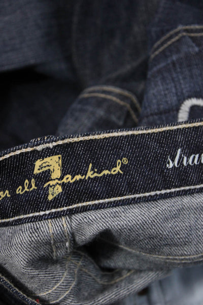 7 For All Mankind Womens High Rise Dark Wash Straight Leg Jeans Blue Size 27