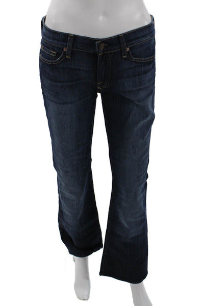 7 For All Mankind Womens Mid Rise Dark Wash Bootcut Leg Jeans Blue Size 28