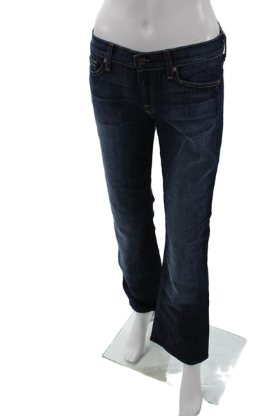 7 For All Mankind Womens Mid Rise Dark Wash Bootcut Leg Jeans Blue Size 28