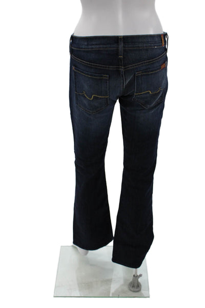 7 For All Mankind Womens Mid Rise Dark Wash Bootcut Leg Jeans Blue Size 28