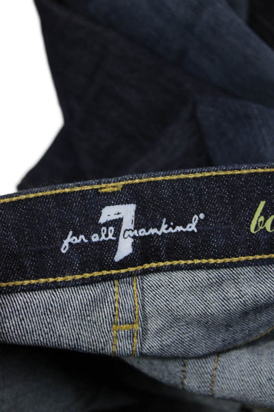 7 For All Mankind Womens Mid Rise Dark Wash Bootcut Leg Jeans Blue Size 28