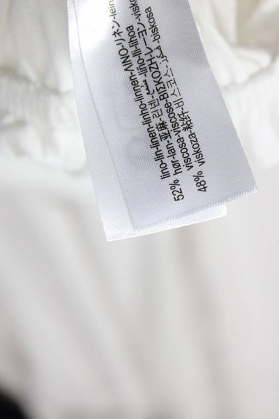 Zara Womens Collar Buttoned Short Sleeve Lined Shift Dress White Size XS