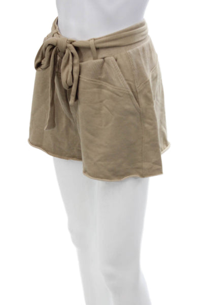 Splendid Womens Cotton Ribbed High Waisted Belted Casual Shorts Brown Size XS