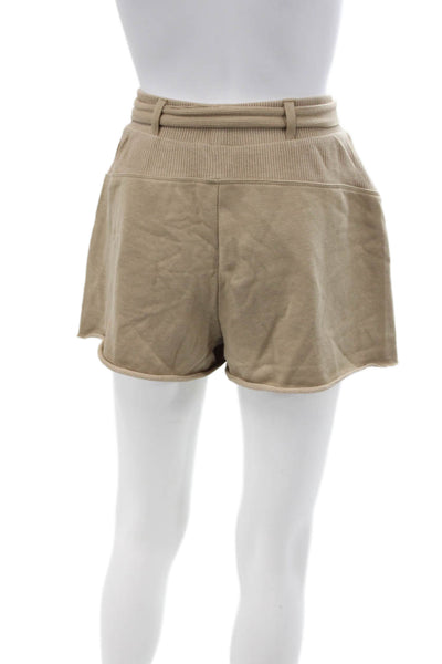 Splendid Womens Cotton Ribbed High Waisted Belted Casual Shorts Brown Size XS
